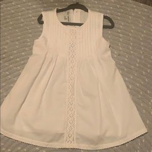 White linen/lace dress